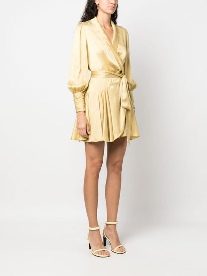 Silk wrap mini dress