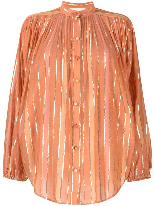 Striped cotton billow blouse