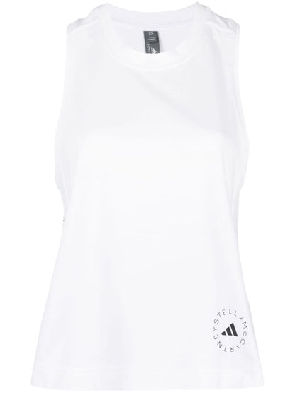 Logo cotton blend tank top