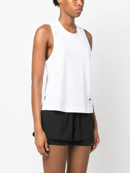 Logo cotton blend tank top