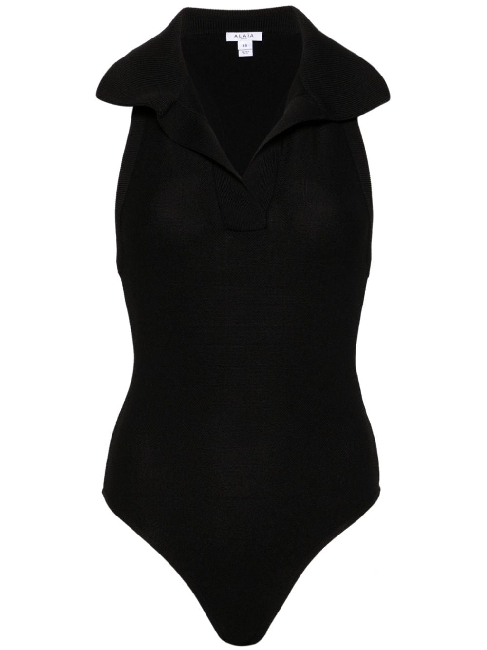 Sleeveless polo bodysuit