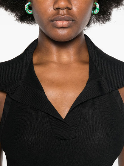 Sleeveless polo bodysuit