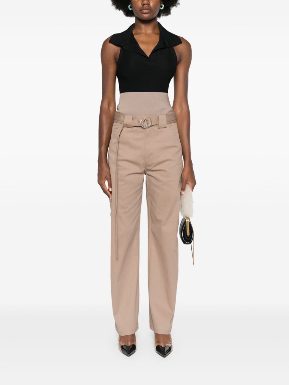 Sleeveless polo bodysuit