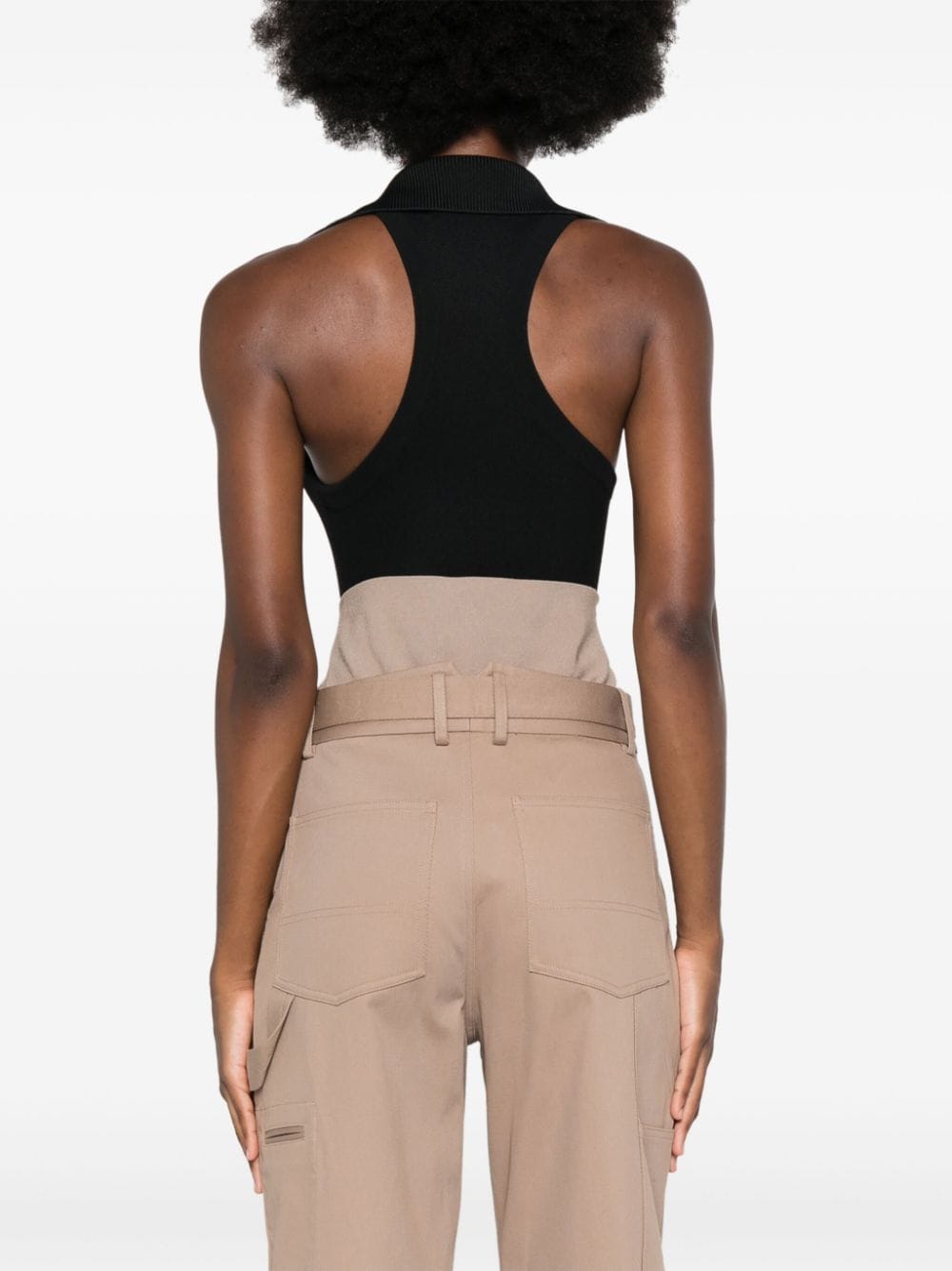 Sleeveless polo bodysuit