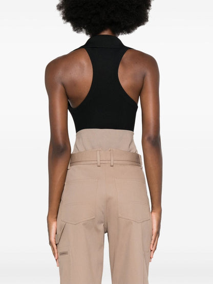 Sleeveless polo bodysuit