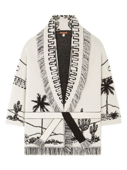 Icon jacquard cashmere cardigan