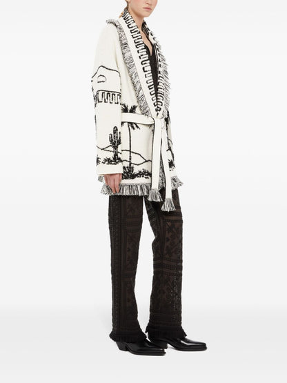 Icon jacquard cashmere cardigan