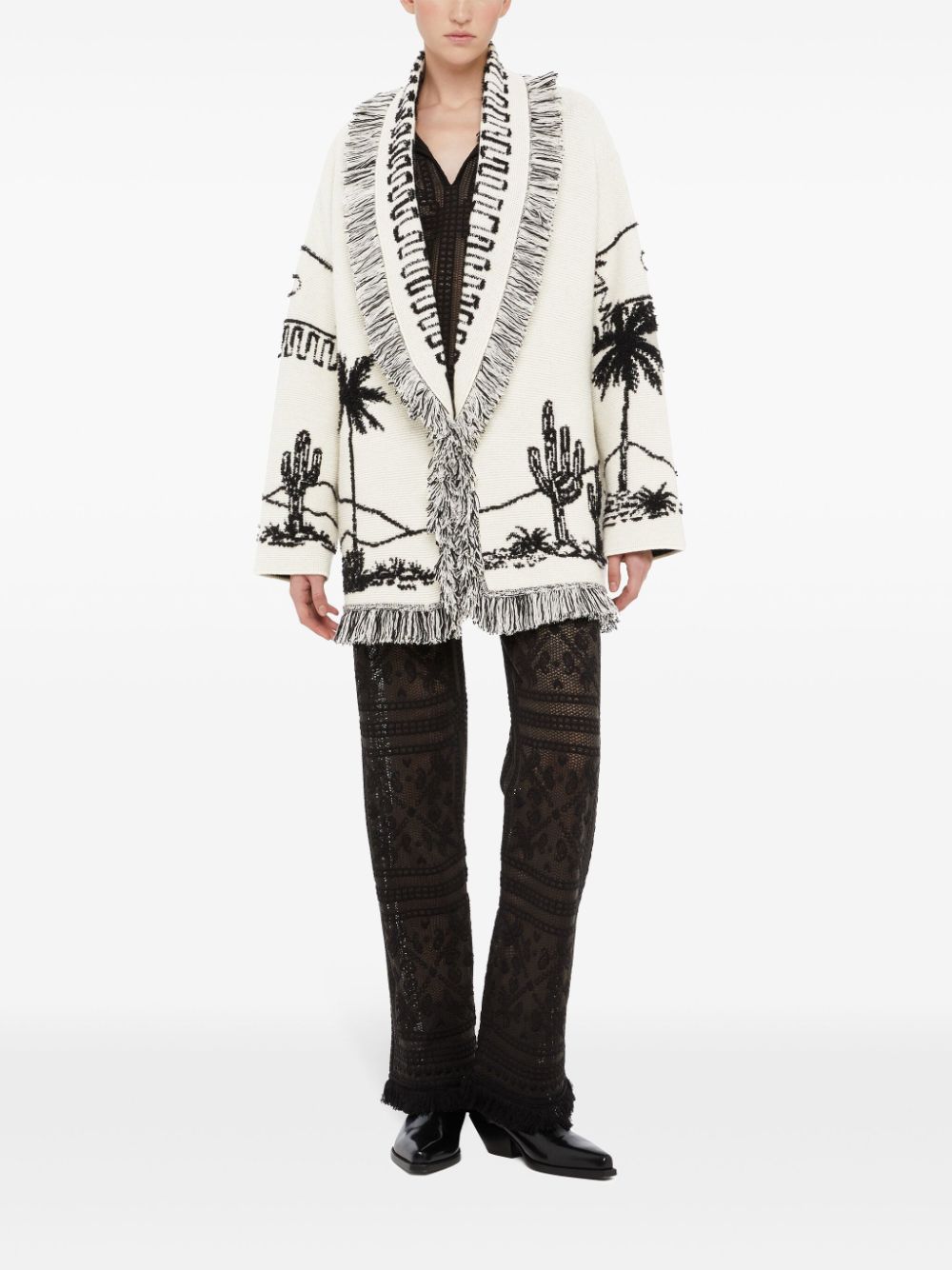 Icon jacquard cashmere cardigan