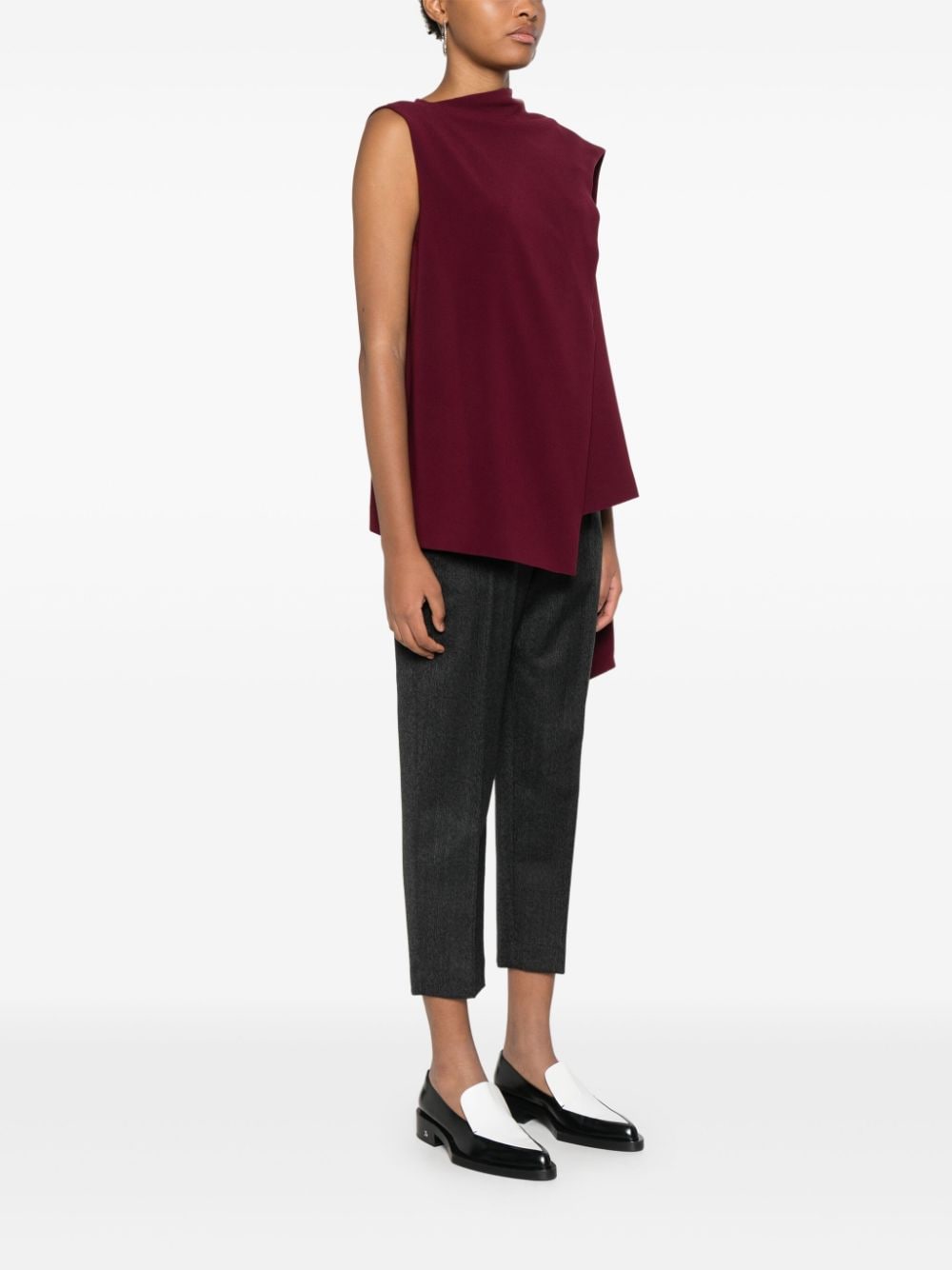 High-neck sleeveless top