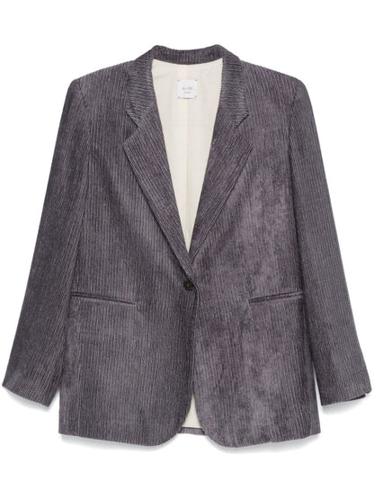 Velvet single-breasted jacket