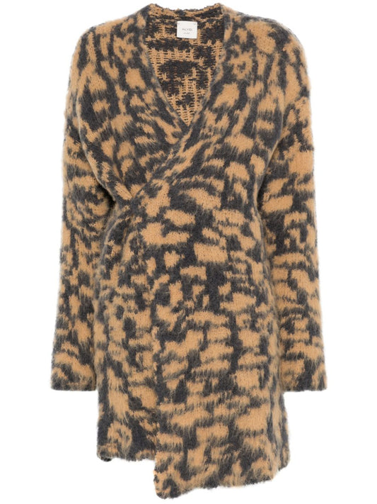 Wool animalier cardigan