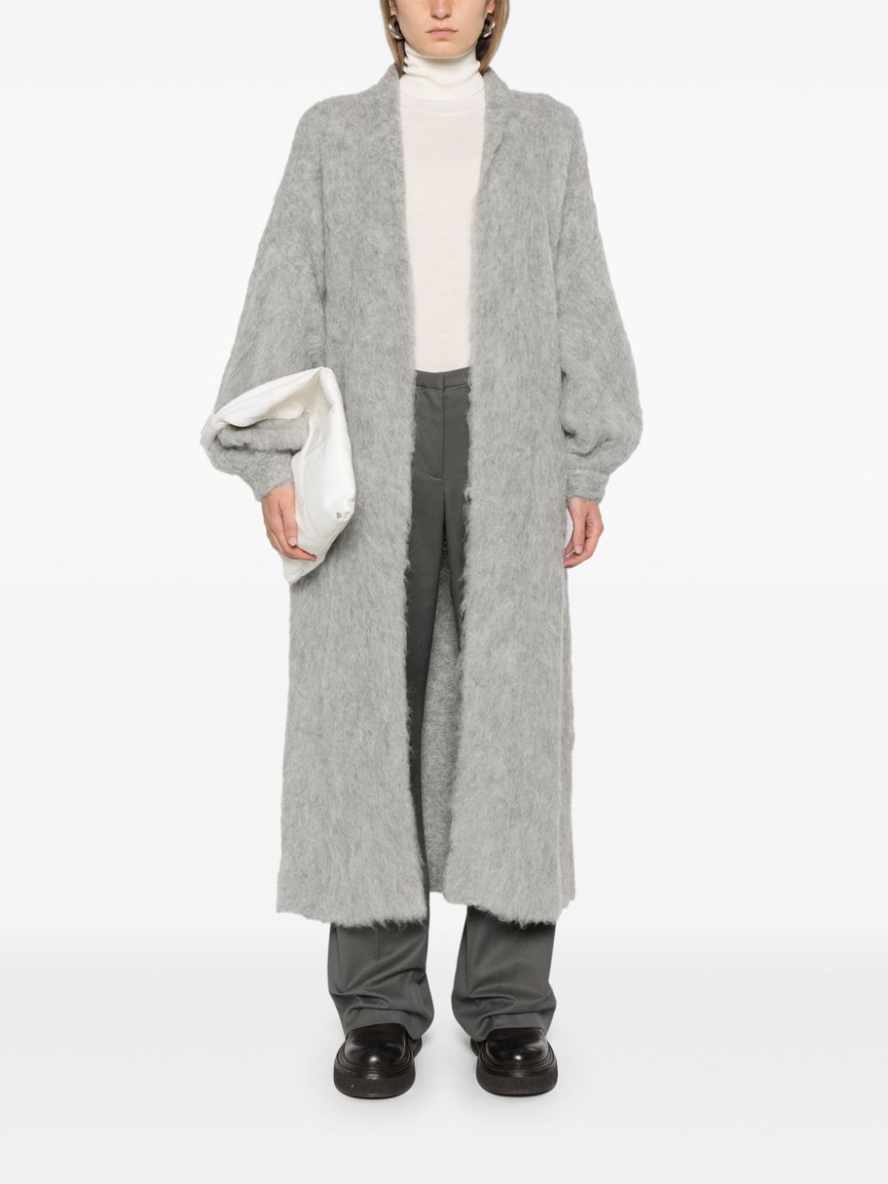 Wool long cardigan