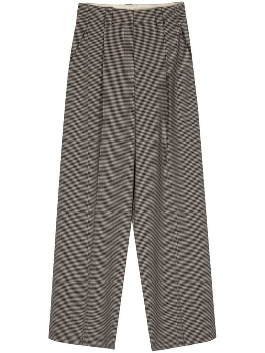 Wool blend wide-leg trousers