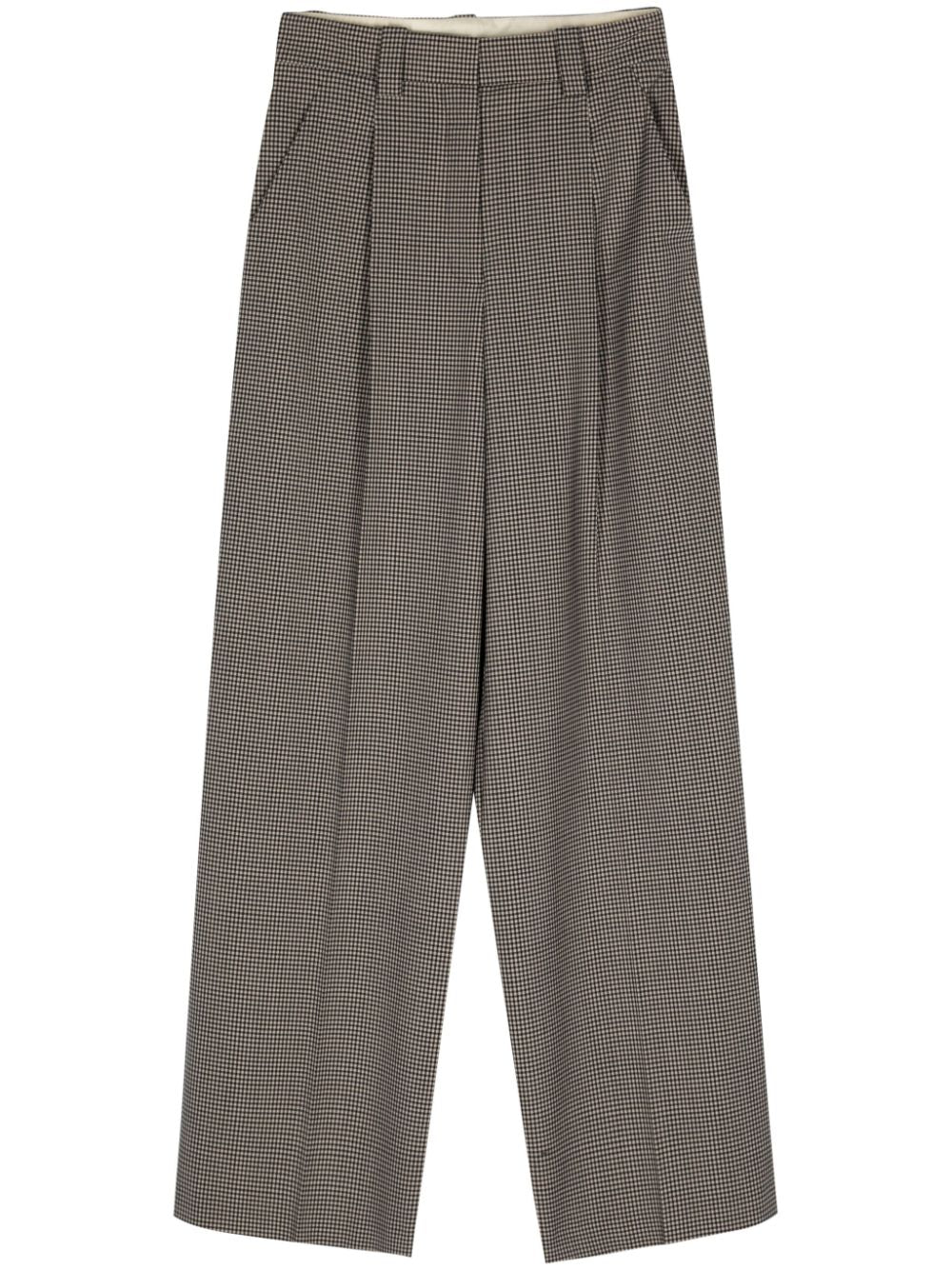 Wool blend wide-leg trousers