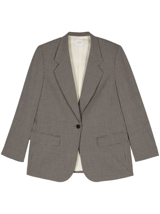 Wool blend single-breasted blazer jacket