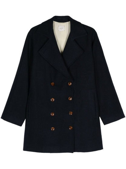 Wool double-breasted coat