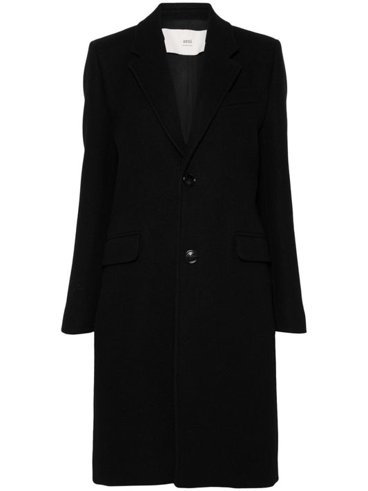 Wool single-breasted coat