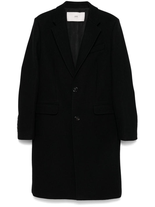 Wool single-breasted coat