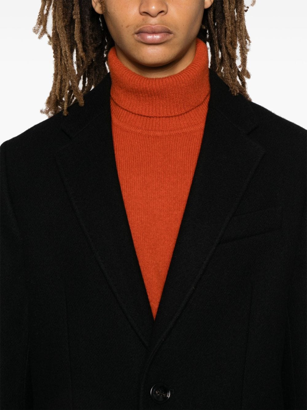 Wool single-breasted coat