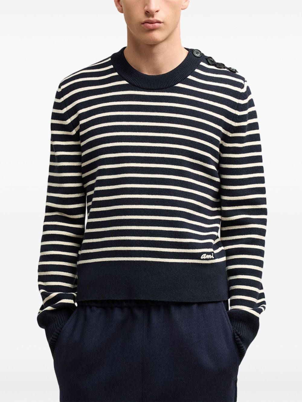 Wool and cotton blend sailor sweater