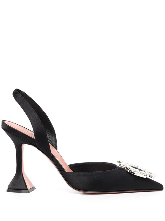 Begum satin slingback pumps