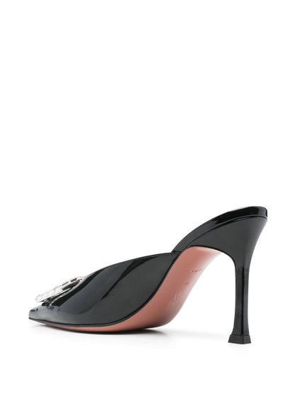 Camelia patent leather mules