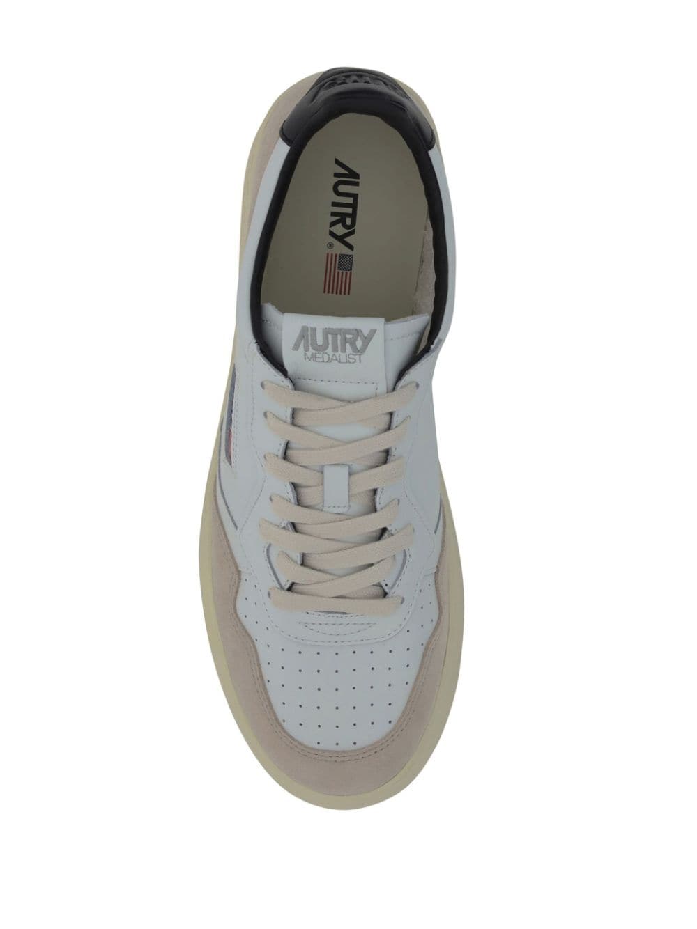 Medalist low leather and suede sneakers