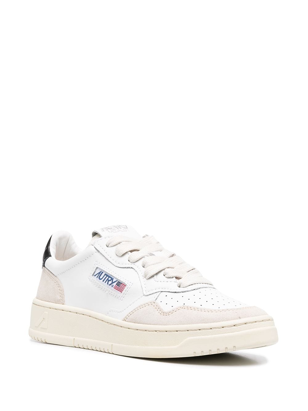 Medalist low leather and suede sneakers