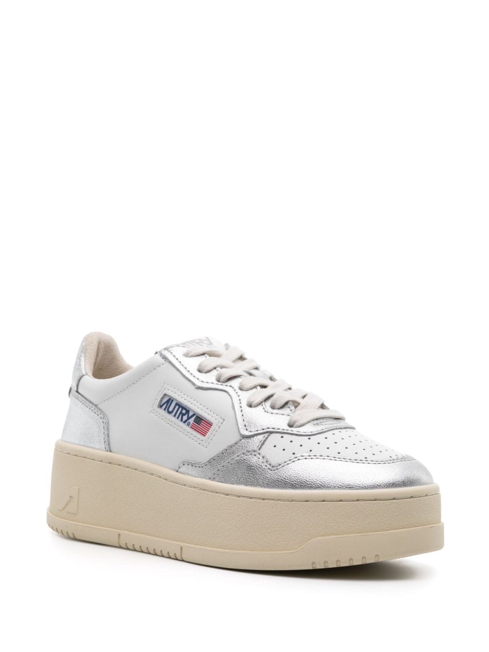 Platform low leather sneakers