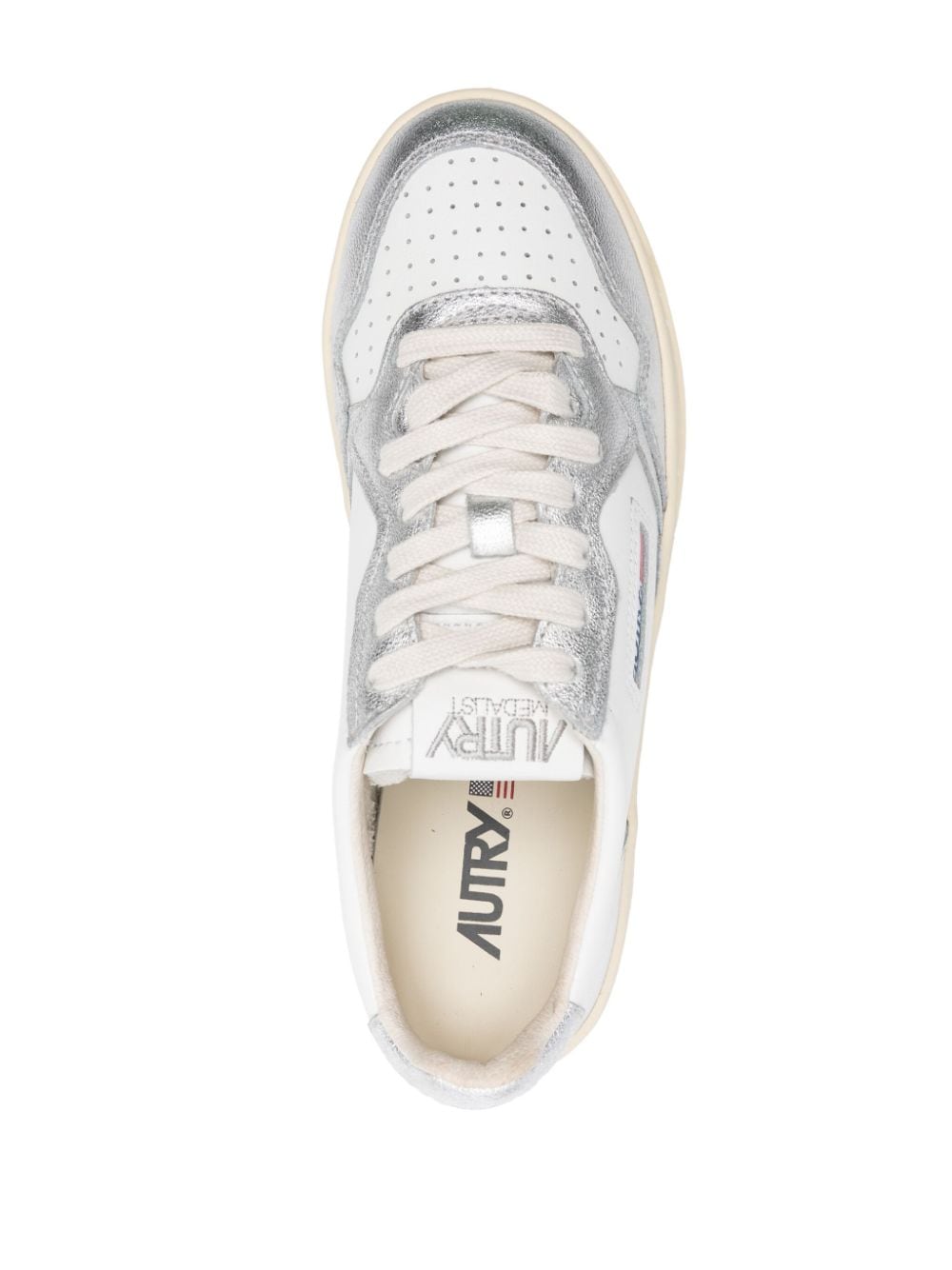 Platform low leather sneakers