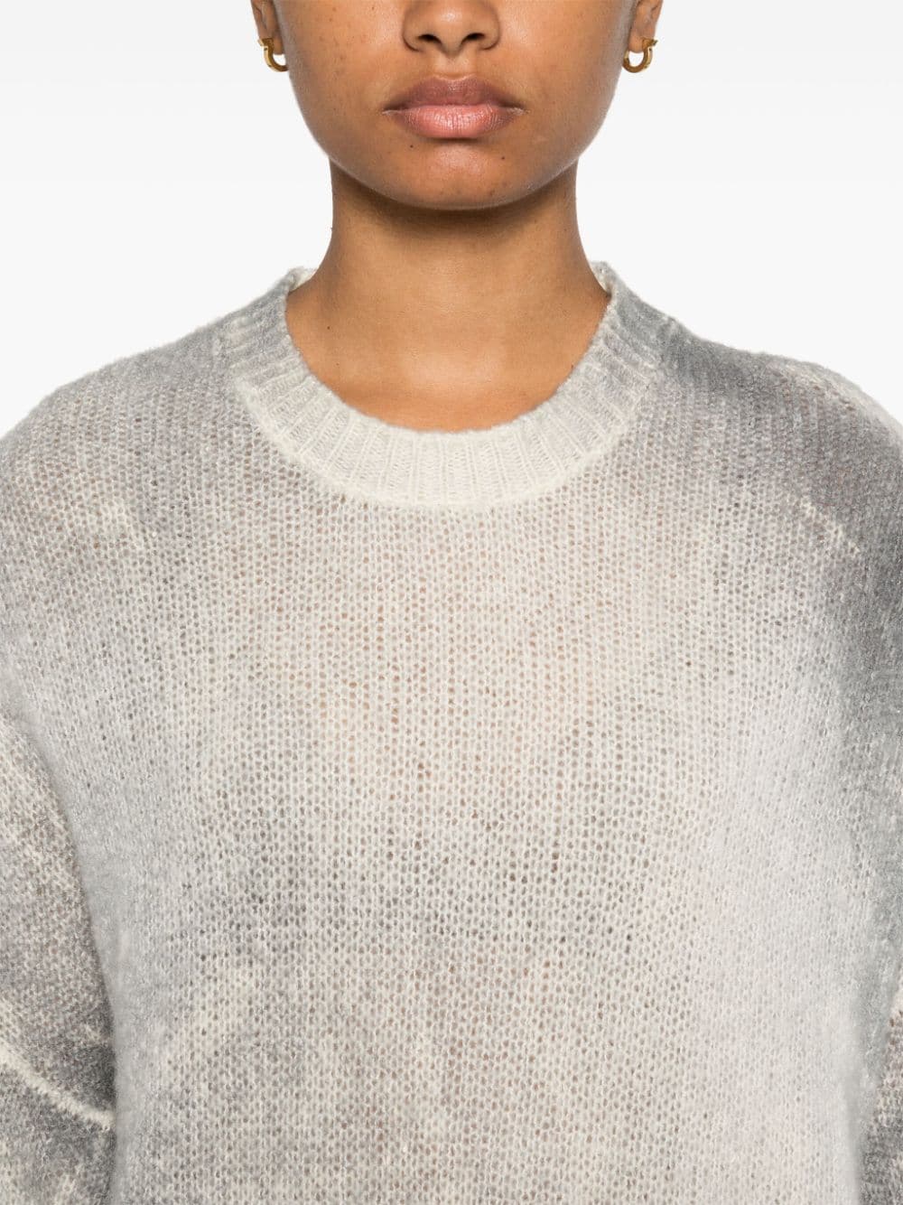 Brushed cashmere crewneck sweater