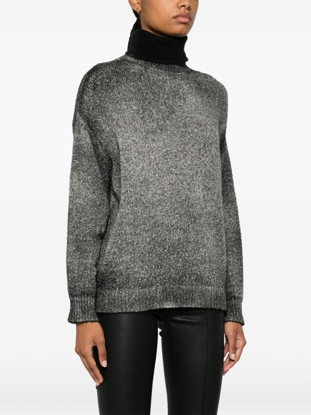 Cotton high-neck sweater