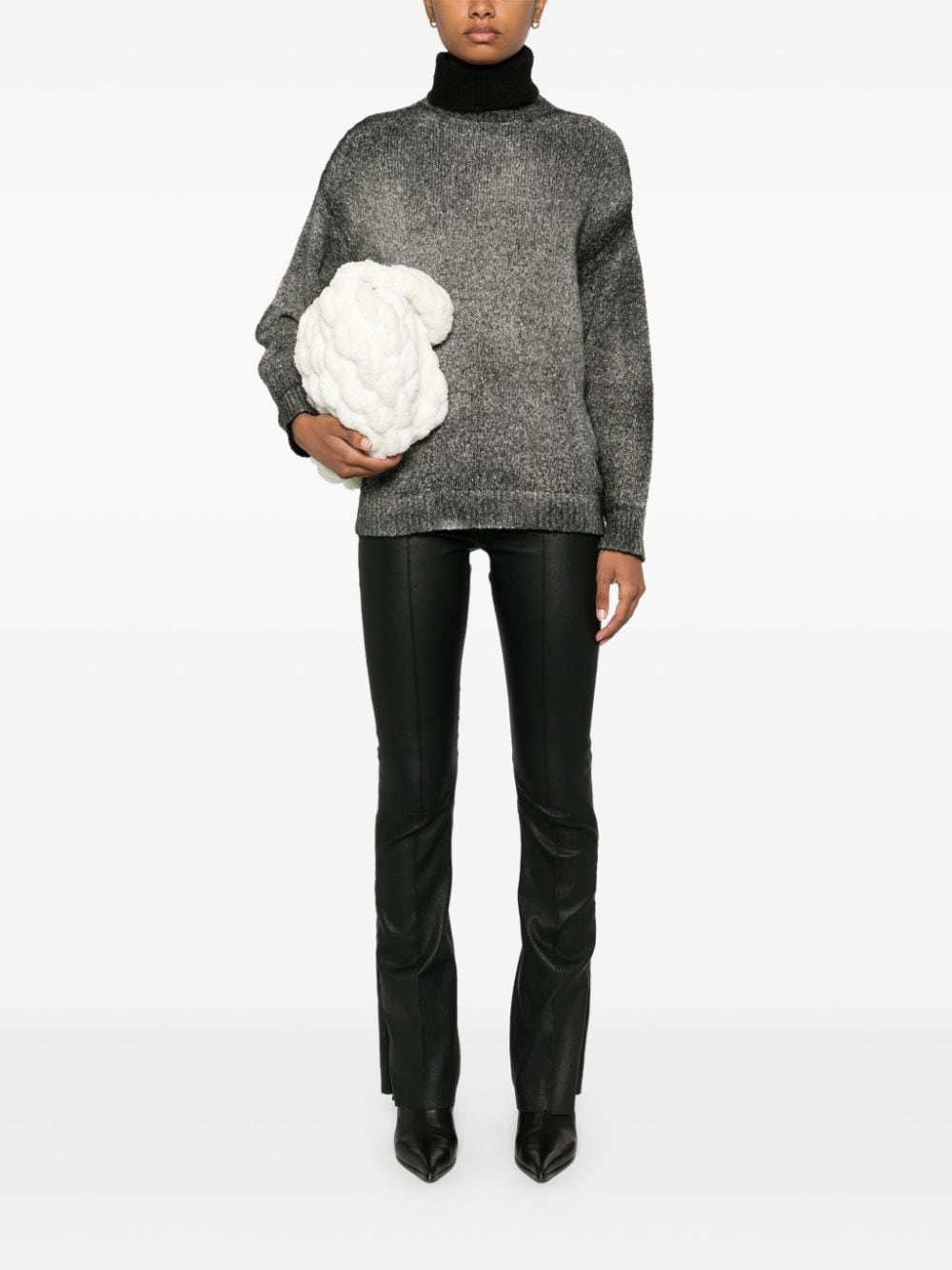 Cotton high-neck sweater