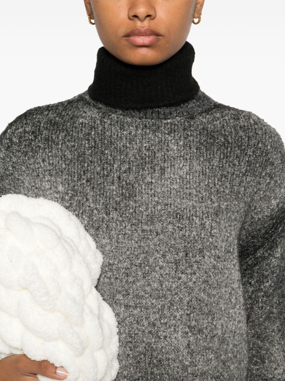 Cotton high-neck sweater