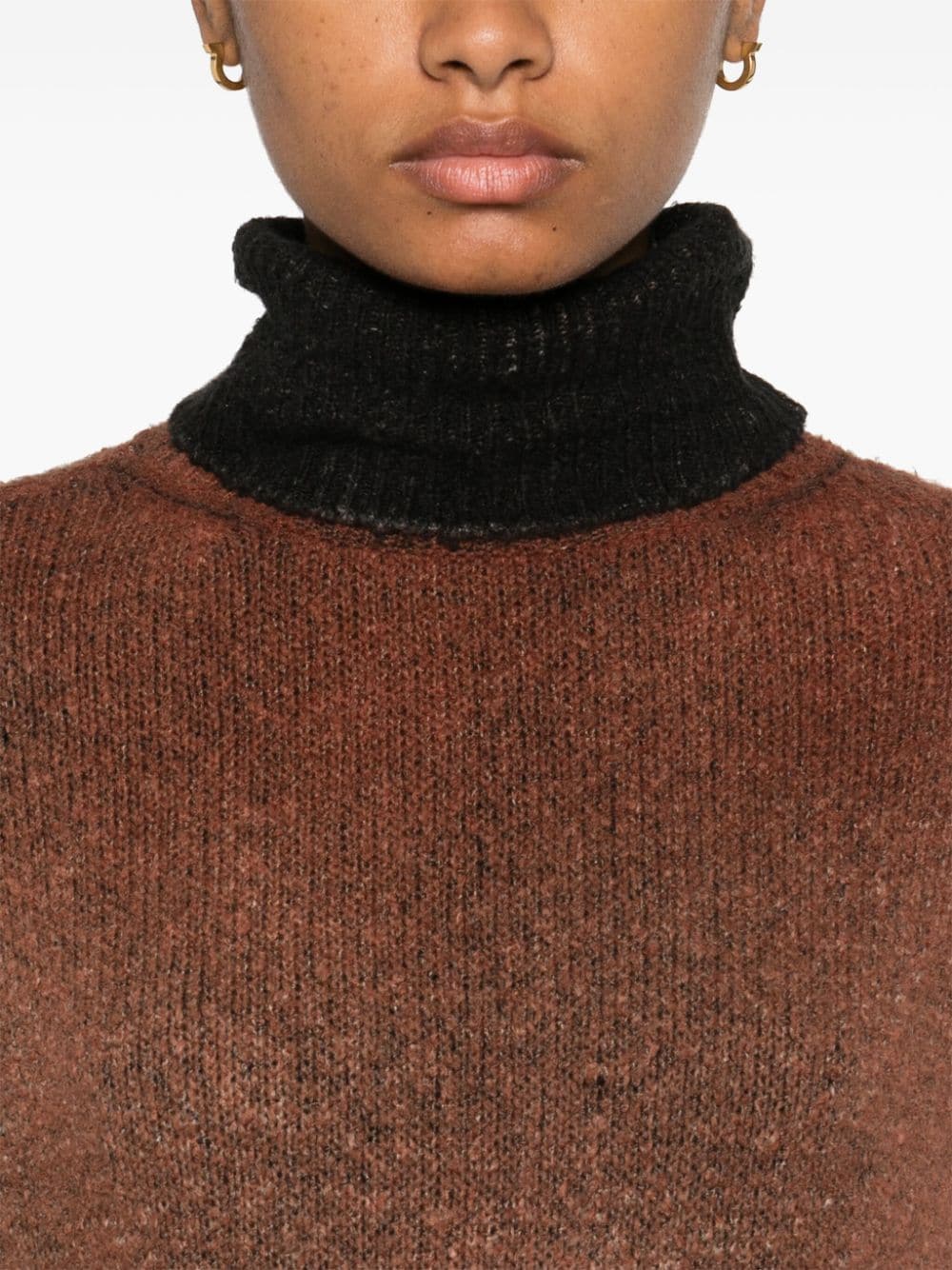 Cotton high-neck sweater