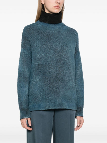 Cotton high-neck sweater