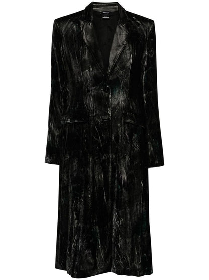 Graffiti effect velvet coat