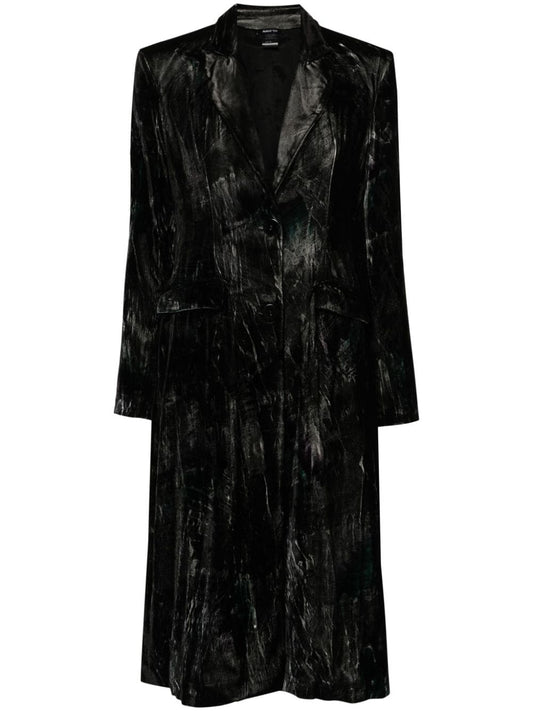 Graffiti effect velvet coat