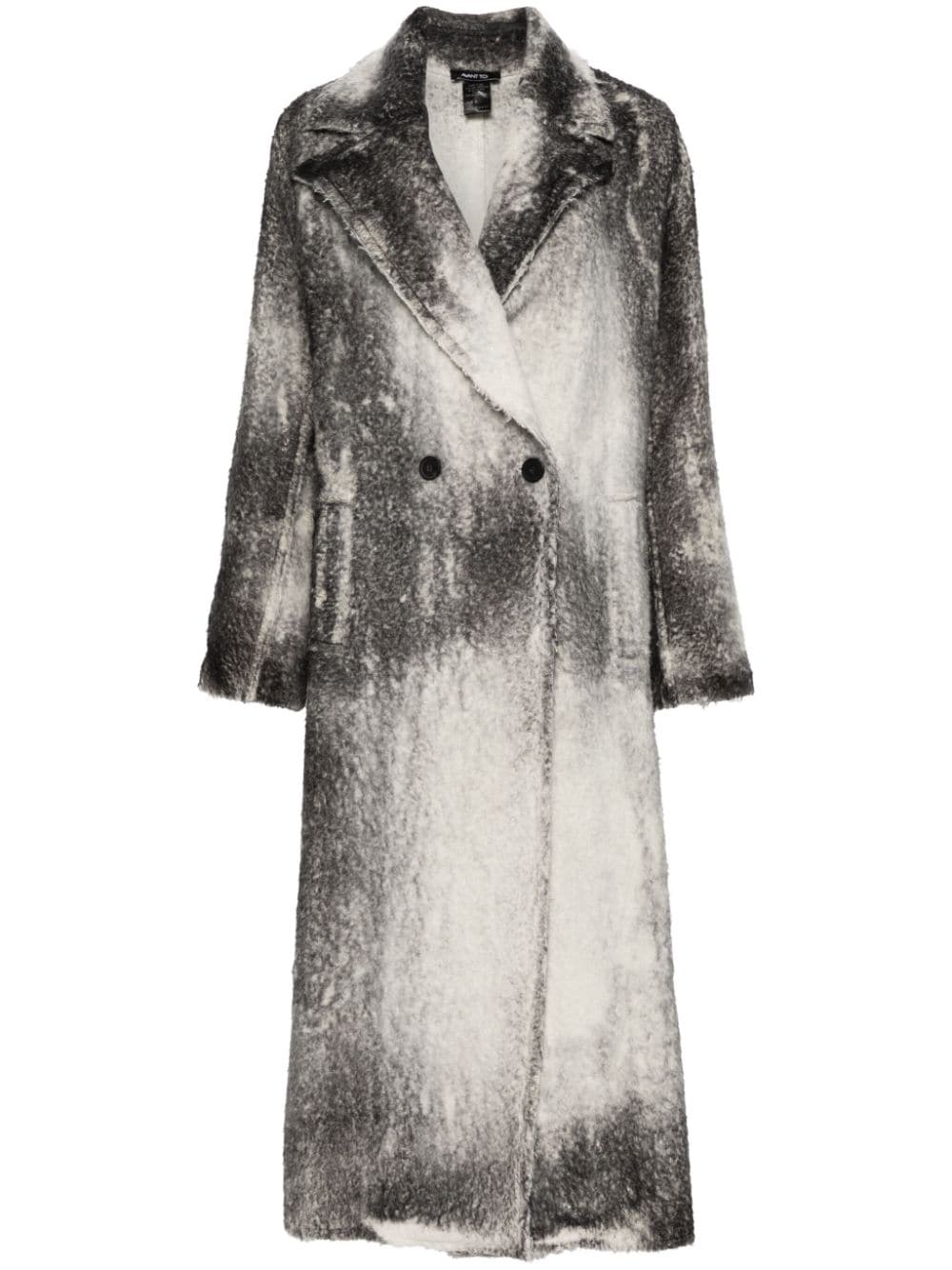 Marble effect wool coat