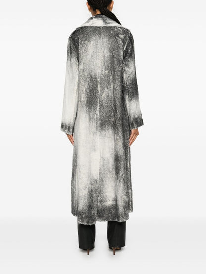 Marble effect wool coat