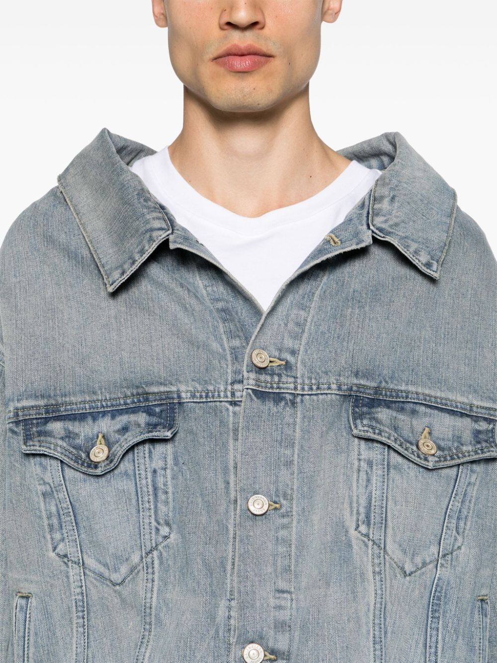 Off shoulder denim jacket