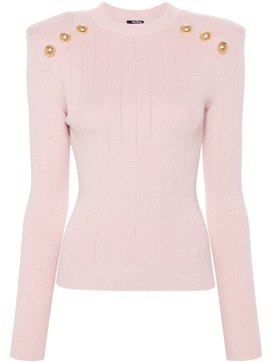 Buttoned knitted pullover