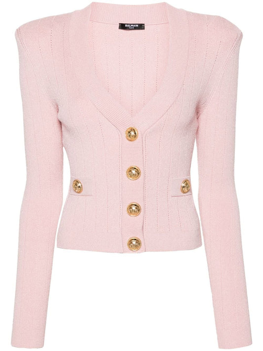 Buttoned v-necked cardigan