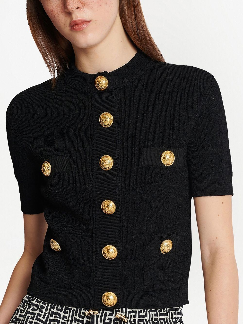 Buttoned cropped cardigan