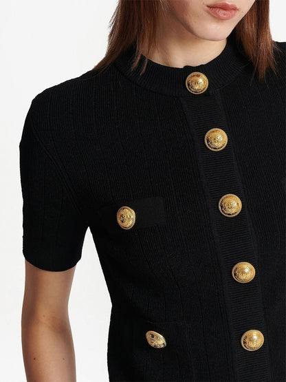 Buttoned cropped cardigan