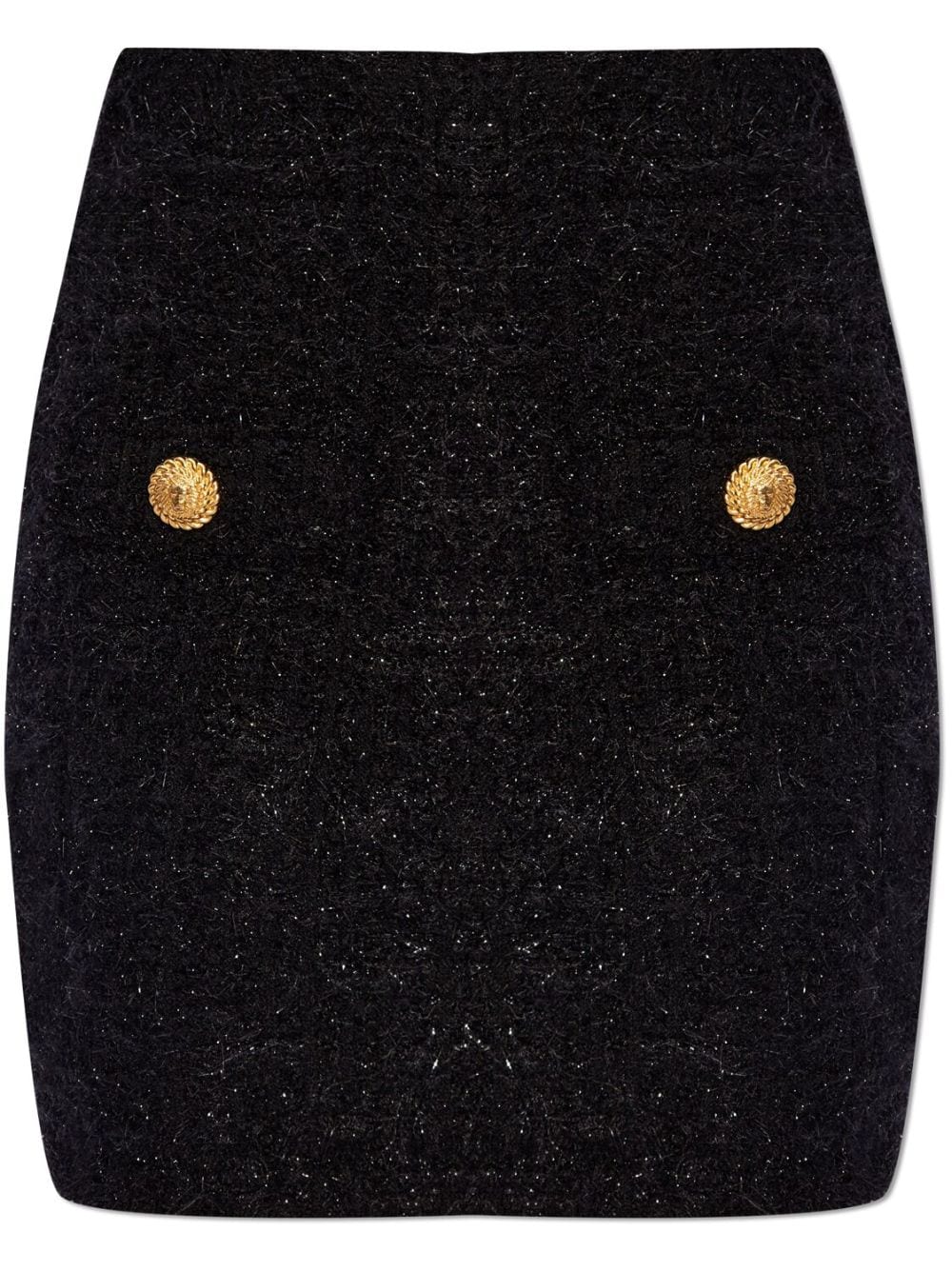 Buttoned tweed skirt