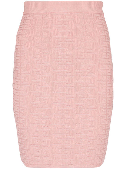 Monogram glitter midi skirt