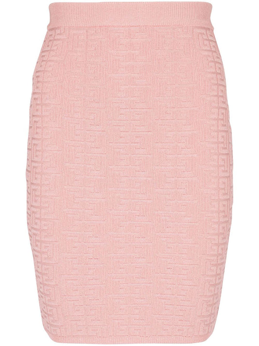 Monogram glitter midi skirt