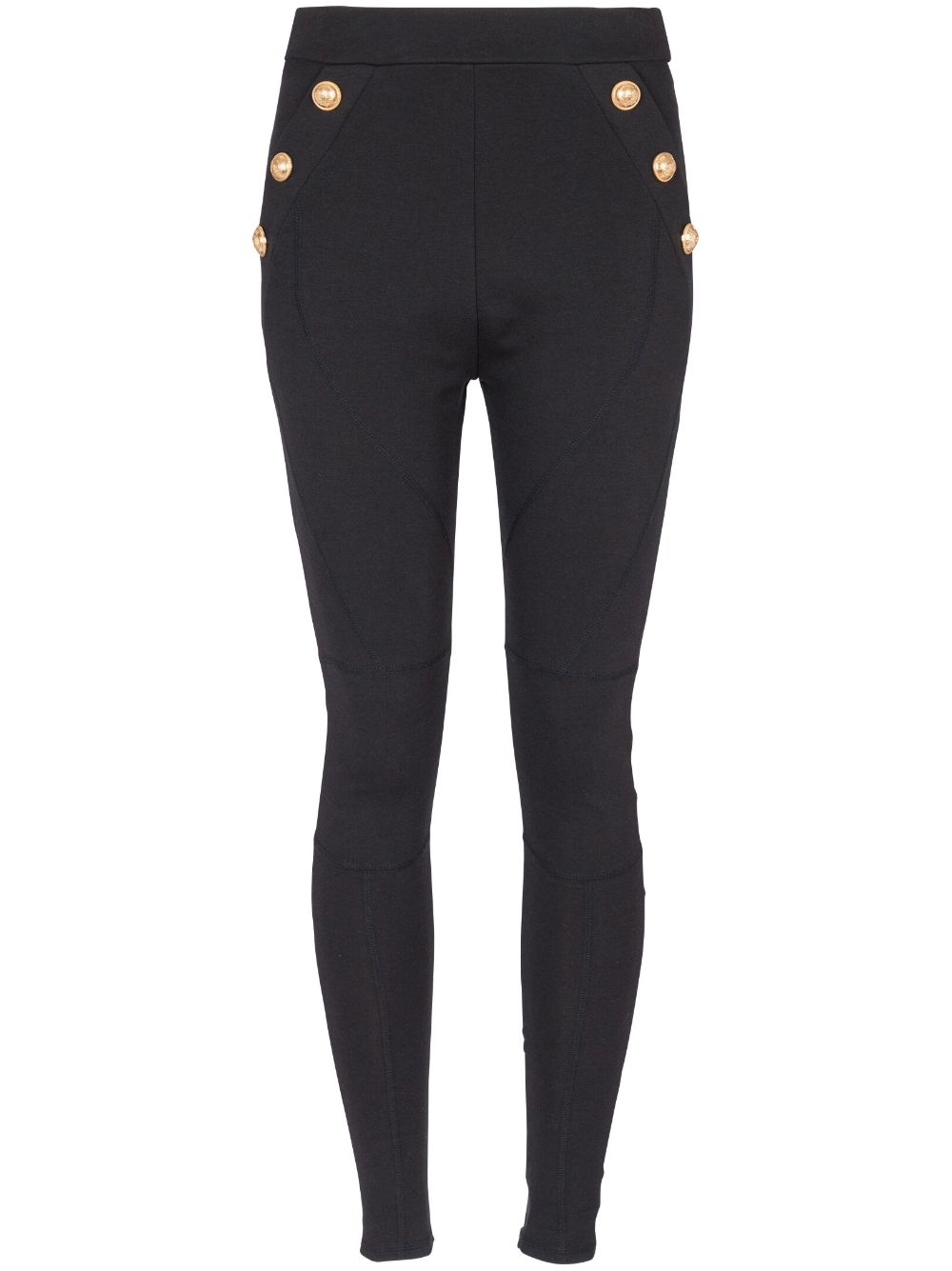 Cotton blend buttoned leggings