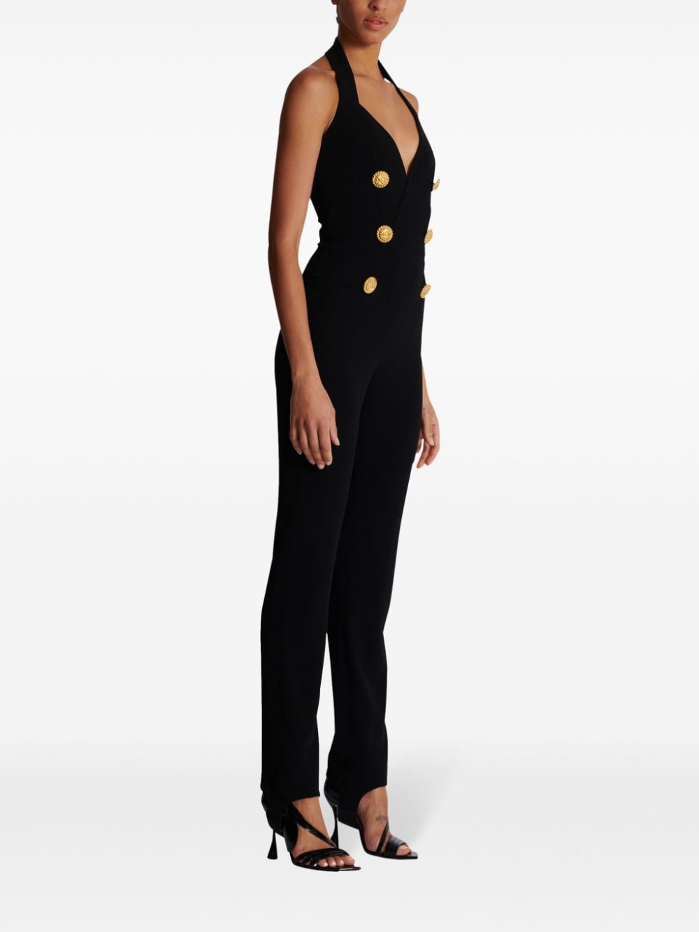 Buttoned long jumpsuit